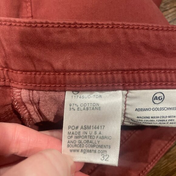 NWOT AG Adriano Goldschmied Men's 32x32 Graduate SUD Tailored Leg Pant Red - Picture 3 of 8